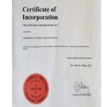 Certificat of incorporation